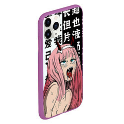 Чехол iPhone 11 Pro матовый AHEGAO ZERO TWO Зеро ту ахегао, цвет: 3D-фиолетовый — фото 2