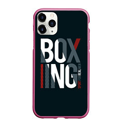Чехол iPhone 11 Pro матовый Бокс - Boxing, цвет: 3D-малиновый