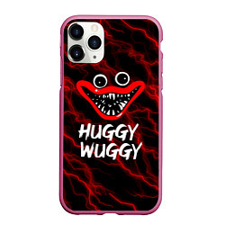 Чехол iPhone 11 Pro матовый Huggy Wuggy гроза, цвет: 3D-малиновый