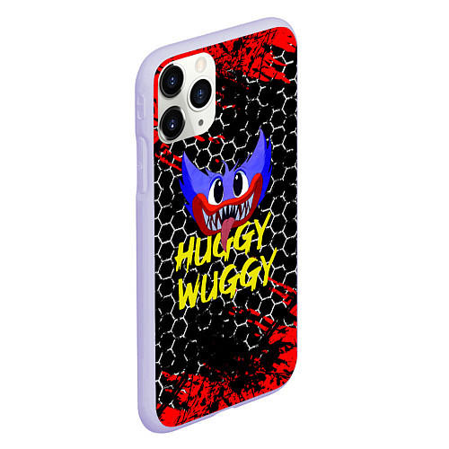 Чехол iPhone 11 Pro матовый Huggy Wuggy соты / 3D-Светло-сиреневый – фото 2