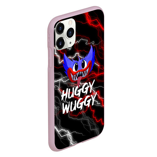 Чехол iPhone 11 Pro матовый Huggy Wuggy - Молния с грозой / 3D-Розовый – фото 2