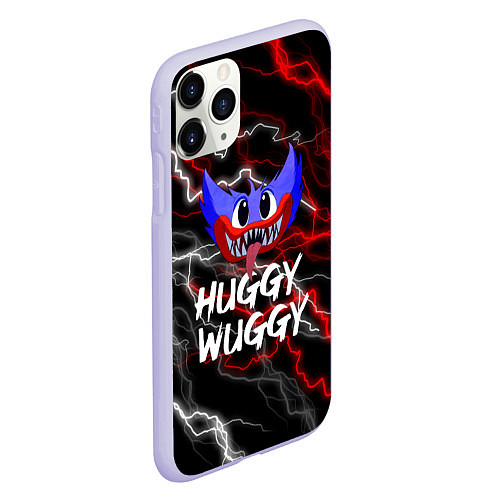 Чехол iPhone 11 Pro матовый Huggy Wuggy - Молния с грозой / 3D-Светло-сиреневый – фото 2