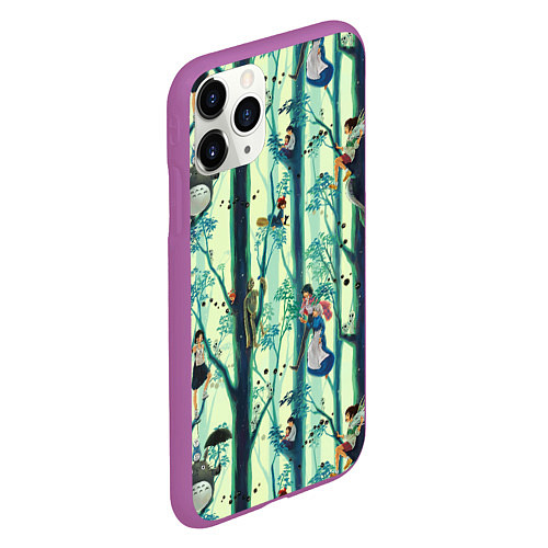 Чехол iPhone 11 Pro матовый Ghibli All / 3D-Фиолетовый – фото 2