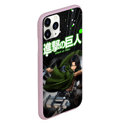 Чехол iPhone 11 Pro матовый Levi Атака Титанов В атаке, цвет: 3D-розовый — фото 2