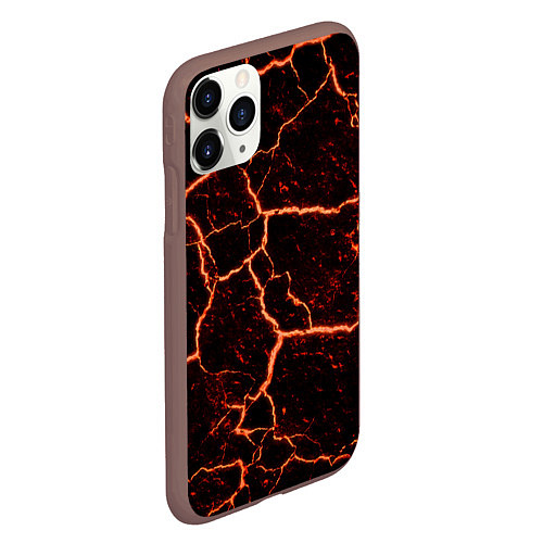 Чехол iPhone 11 Pro матовый Раскаленная лаваhot lava / 3D-Коричневый – фото 2