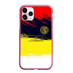 Чехол iPhone 11 Pro матовый Кобра кай Cobra Kai спина, цвет: 3D-малиновый