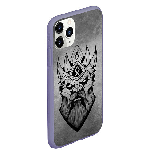 Чехол iPhone 11 Pro матовый Нордический бог / 3D-Серый – фото 2