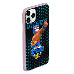 Чехол iPhone 11 Pro матовый Эль Примо, BRAWL STARS соты, цвет: 3D-розовый — фото 2