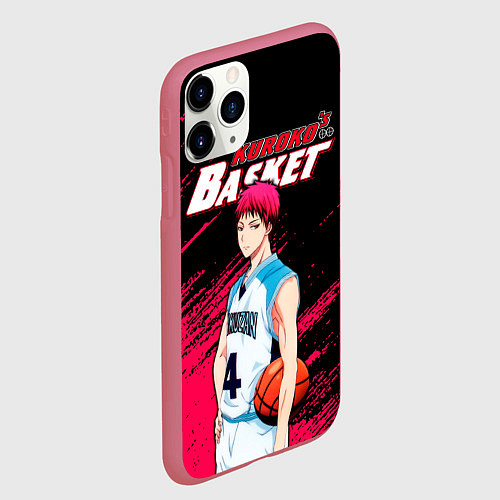 Чехол iPhone 11 Pro матовый Kuroko no Basuke, Akashi Seijuro Сейджуро Акаши / 3D-Малиновый – фото 2