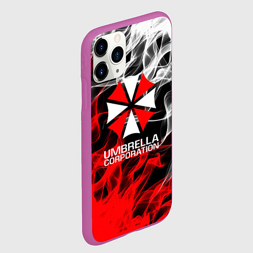 Чехол iPhone 11 Pro матовый Umbrella Corporation Fire / 3D-Фиолетовый – фото 2