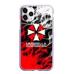 Чехол iPhone 11 Pro матовый Umbrella Corporation Fire, цвет: 3D-светло-сиреневый