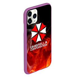 Чехол iPhone 11 Pro матовый Umbrella Corporation пламя, цвет: 3D-фиолетовый — фото 2