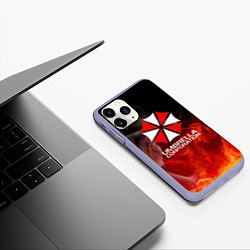 Чехол iPhone 11 Pro матовый Umbrella Corporation пламя, цвет: 3D-светло-сиреневый — фото 2