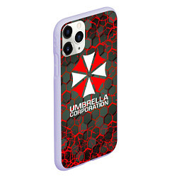 Чехол iPhone 11 Pro матовый Umbrella Corporation соты, цвет: 3D-светло-сиреневый — фото 2