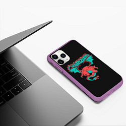 Чехол iPhone 11 Pro матовый Cherizard art, цвет: 3D-фиолетовый — фото 2