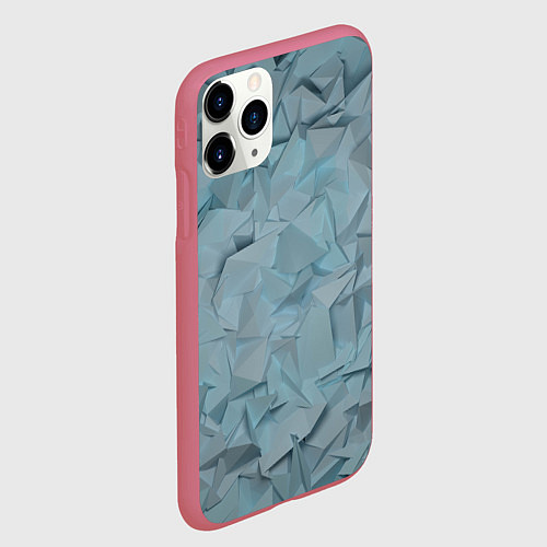 Чехол iPhone 11 Pro матовый ЛеДяная Геометрия / 3D-Малиновый – фото 2