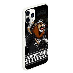 Чехол iPhone 11 Pro матовый Лос Анджелес Кингз, Los Angeles Kings, цвет: 3D-белый — фото 2