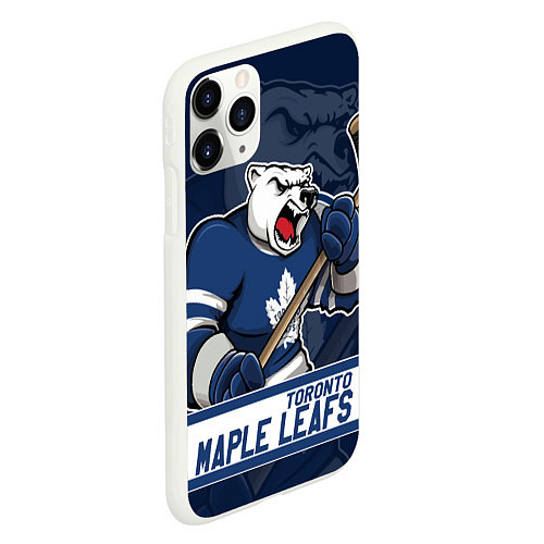 Чехол iPhone 11 Pro матовый Торонто Мейпл Лифс, Toronto Maple Leafs Маскот / 3D-Белый – фото 2