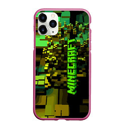 Чехол iPhone 11 Pro матовый Minecraft, pattern 2022, цвет: 3D-малиновый