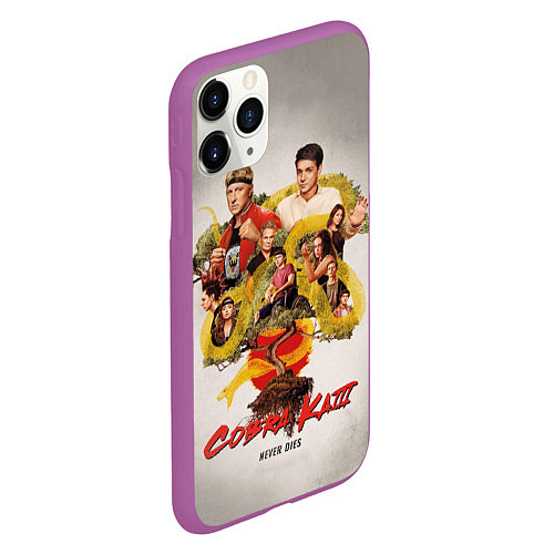 Чехол iPhone 11 Pro матовый КОБРА КАЙ COBRA KAI / 3D-Фиолетовый – фото 2