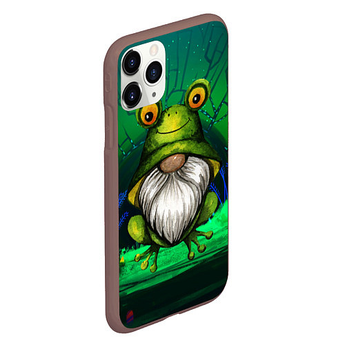 Чехол iPhone 11 Pro матовый Гном - лягушка / 3D-Коричневый – фото 2