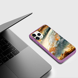 Чехол iPhone 11 Pro матовый Песчаный Космос, цвет: 3D-фиолетовый — фото 2
