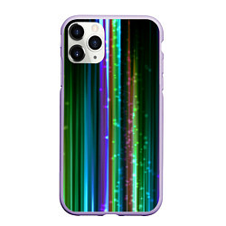 Чехол iPhone 11 Pro матовый Свет неоновой радуги, цвет: 3D-светло-сиреневый