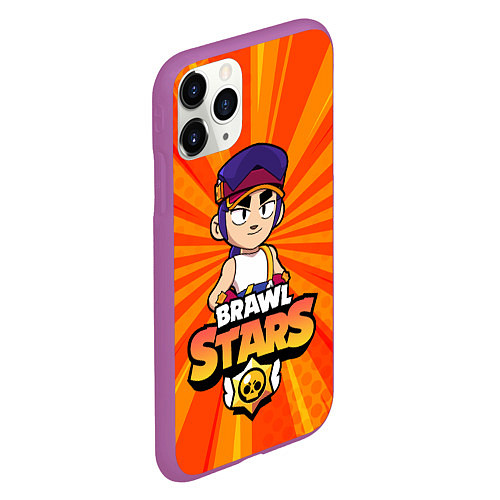 Чехол iPhone 11 Pro матовый ФЭНГ БРАВЛ СТАРС FANG BRAWL STARS / 3D-Фиолетовый – фото 2