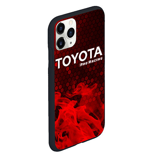 Чехол iPhone 11 Pro матовый ТОЙОТА Pro Racing Огонь / 3D-Черный – фото 2