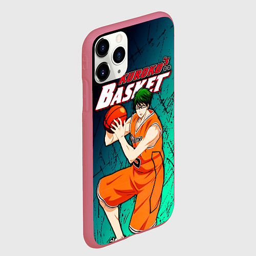 Чехол iPhone 11 Pro матовый Kuroko no Basuke, Midorima Shintaro Шинтаро Мидори / 3D-Малиновый – фото 2