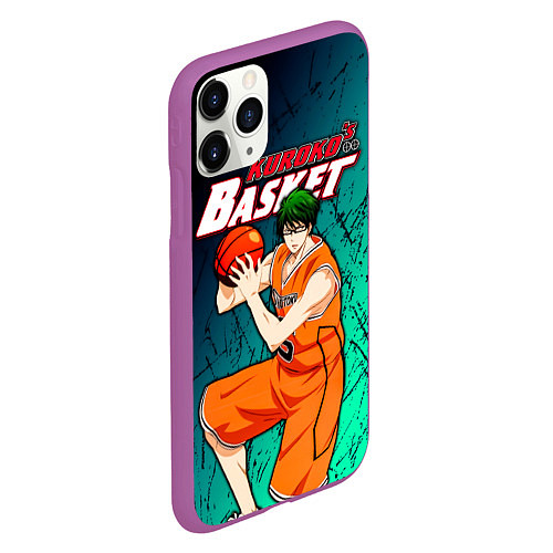 Чехол iPhone 11 Pro матовый Kuroko no Basuke, Midorima Shintaro Шинтаро Мидори / 3D-Фиолетовый – фото 2