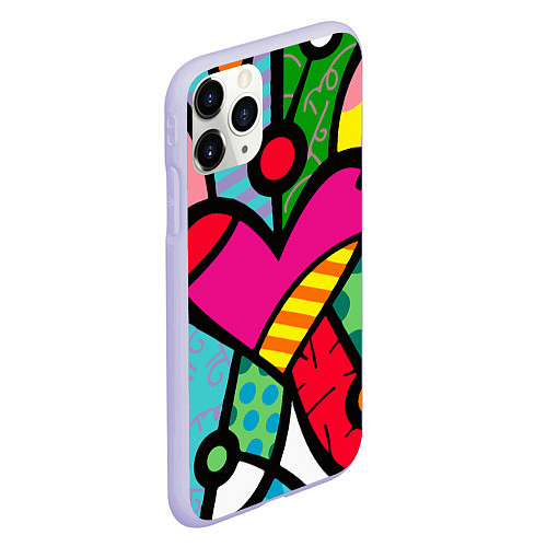 Чехол iPhone 11 Pro матовый Ромеро Бритто Арт / 3D-Светло-сиреневый – фото 2
