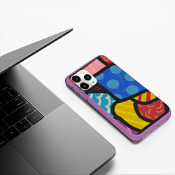 Чехол iPhone 11 Pro матовый В стиле ромеро бритто, цвет: 3D-фиолетовый — фото 2