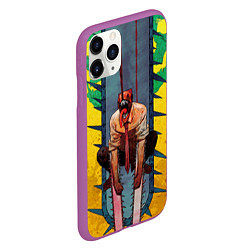 Чехол iPhone 11 Pro матовый Chainsaw Man - Дэндзи, цвет: 3D-фиолетовый — фото 2