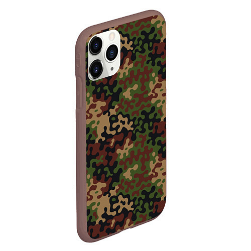 Чехол iPhone 11 Pro матовый Военный Камуфляж Military / 3D-Коричневый – фото 2