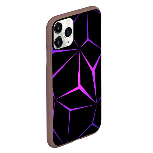 Чехол iPhone 11 Pro матовый НЕОНОВАЯ ГЕОМЕТРИЯ - NEON / 3D-Коричневый – фото 2