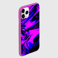 Чехол iPhone 11 Pro матовый НЕОНОВЫЕ РАЗВОДЫ КРАСОК, цвет: 3D-фиолетовый — фото 2
