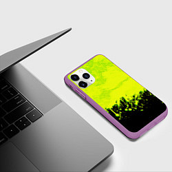 Чехол iPhone 11 Pro матовый НЕОНОВЫЕ БРЫЗГИ КРАСКИ, цвет: 3D-фиолетовый — фото 2