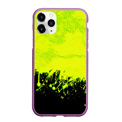 Чехол iPhone 11 Pro матовый НЕОНОВЫЕ БРЫЗГИ КРАСКИ, цвет: 3D-фиолетовый