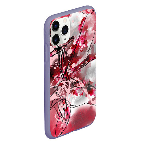 Чехол iPhone 11 Pro матовый Коллекция Get inspired! Лилия Абстракция L-1-fl-47 / 3D-Серый – фото 2