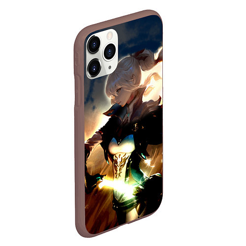 Чехол iPhone 11 Pro матовый Genshin Impact Топ / 3D-Коричневый – фото 2