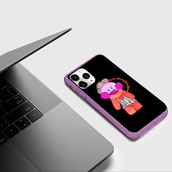 Чехол iPhone 11 Pro матовый БлаБлаФанФан на черном, цвет: 3D-фиолетовый — фото 2