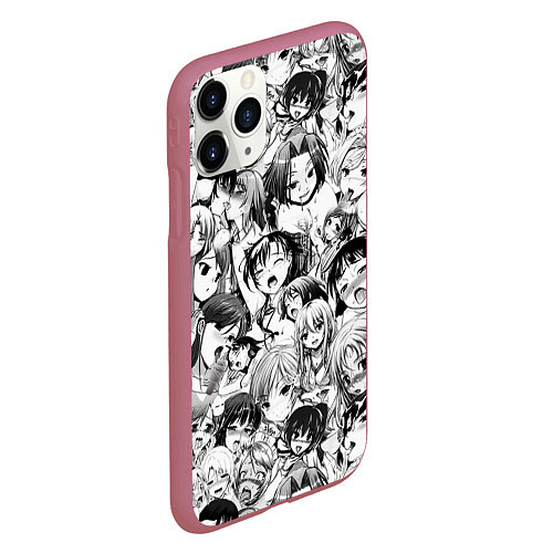 Чехол iPhone 11 Pro матовый АХЕГАО - AHEGAO / 3D-Малиновый – фото 2