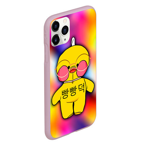 Чехол iPhone 11 Pro матовый Лалафанфан Lalafanfan Duck / 3D-Розовый – фото 2