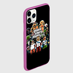 Чехол iPhone 11 Pro матовый Mario x GTA, цвет: 3D-фиолетовый — фото 2