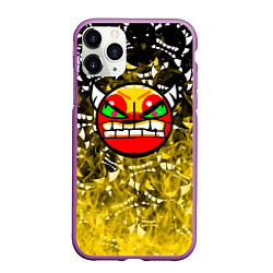 Чехол iPhone 11 Pro матовый Geometry Dash demon, цвет: 3D-фиолетовый