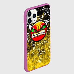 Чехол iPhone 11 Pro матовый Geometry Dash demon, цвет: 3D-фиолетовый — фото 2
