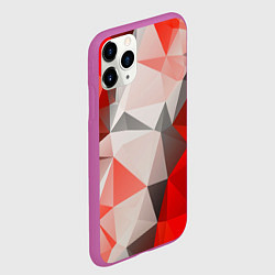 Чехол iPhone 11 Pro матовый Красно-серая геометрия, цвет: 3D-фиолетовый — фото 2