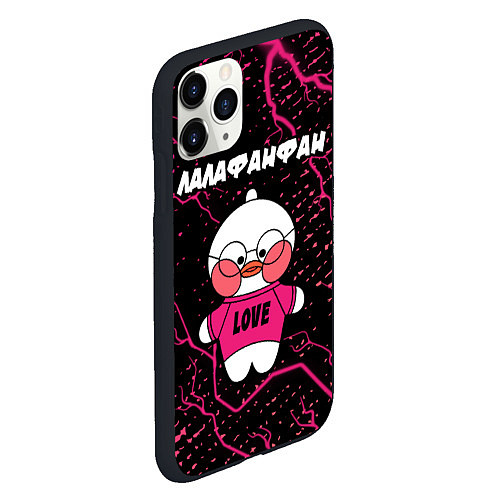 Чехол iPhone 11 Pro матовый LALAFANFAN - LOVE Молнии / 3D-Черный – фото 2