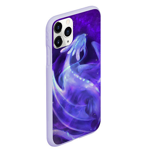 Чехол iPhone 11 Pro матовый Дневная фурия в космосе / 3D-Светло-сиреневый – фото 2
